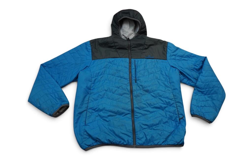 Kathmandu Jacket Mens 2XL Blue Gray Reversible Hooded InsuLITE Puffer Insulated